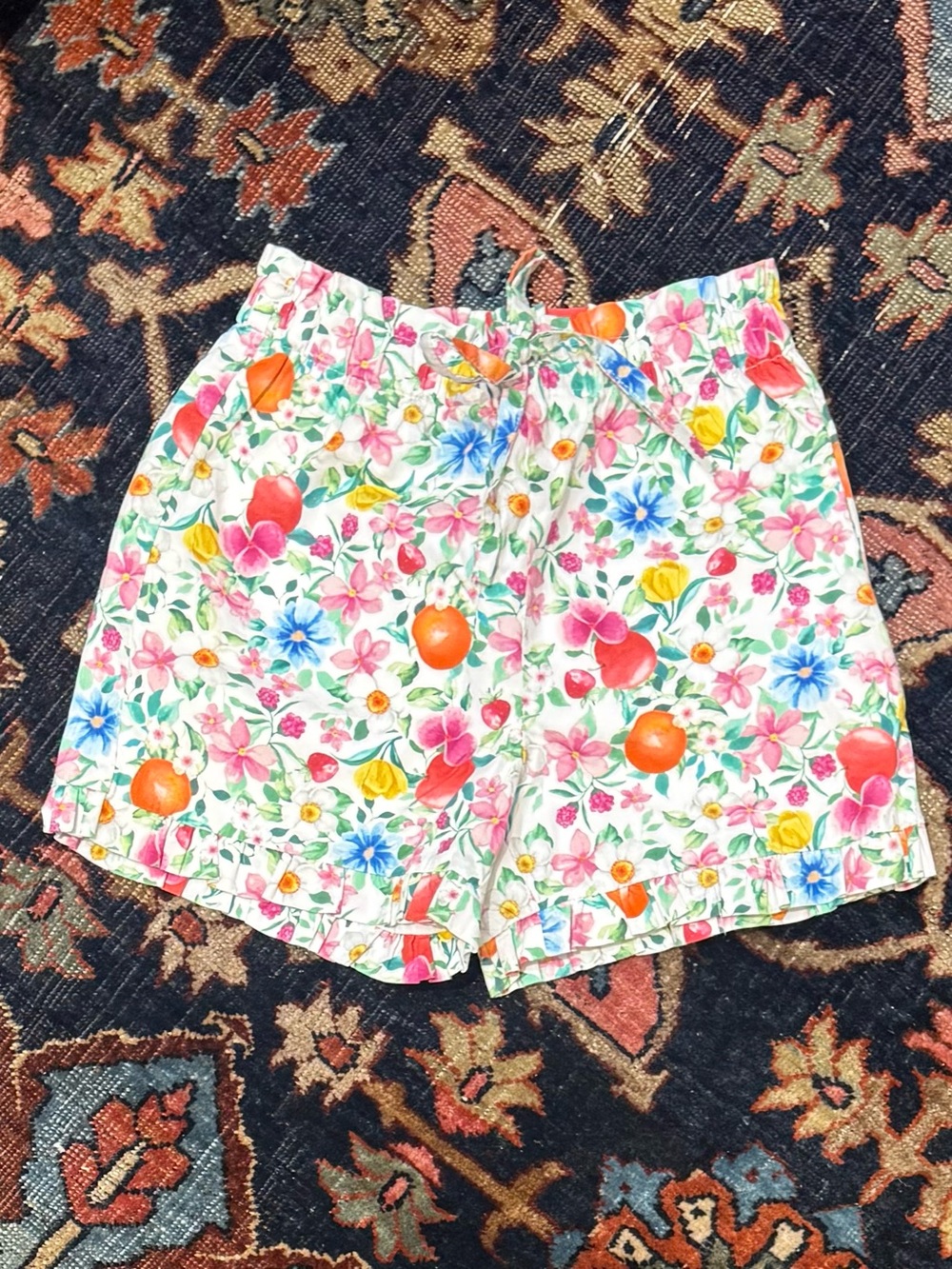 Girls La Coqueta Floral & Orange Print Shorts